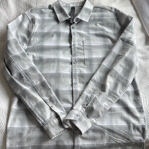 lululemon athletica Light Gray Checkered Shirt